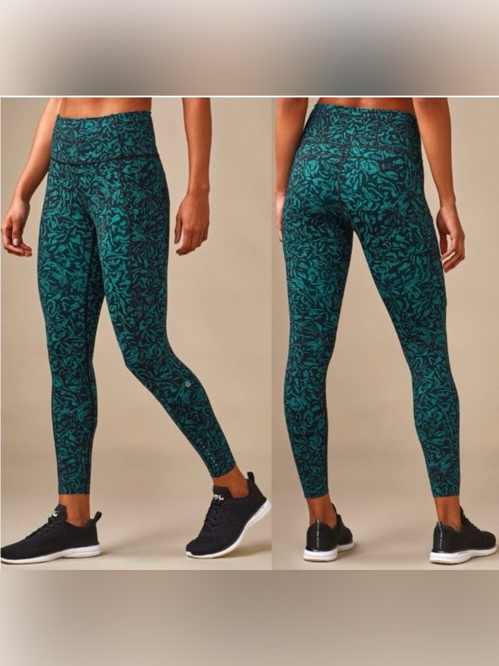 Lululemon Fast & Free 7/8
Leggings Color Thrive Viridian
Green Black Size 10 EUC